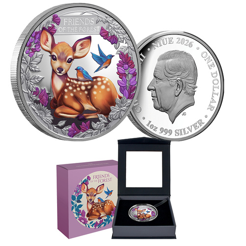 2026 $1 Friends of the Forest 1oz Coloured Silver Proof Coin