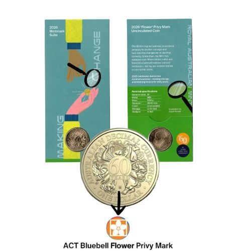 2026 $1 60th Anniversary of Decimal Currency 'Bluebell' mintmark UNC