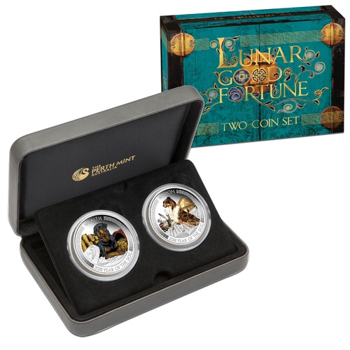 2018 $1 Year of the Dog Wealth and Wisdom 1oz Silver Proof Pair