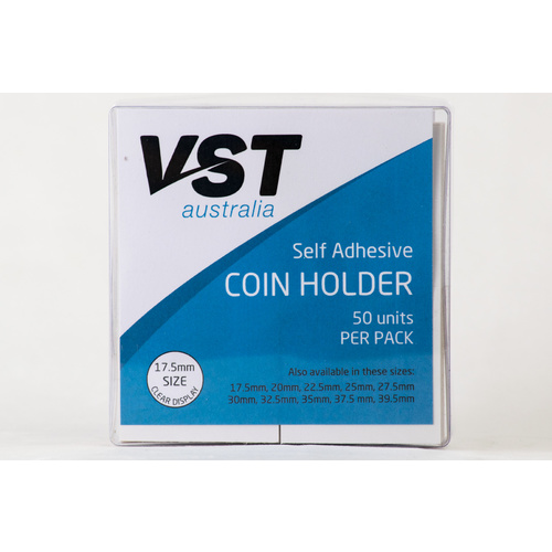 VST 2x2 Coin Holders Self Adhesive 17.5mm 50 Pack
